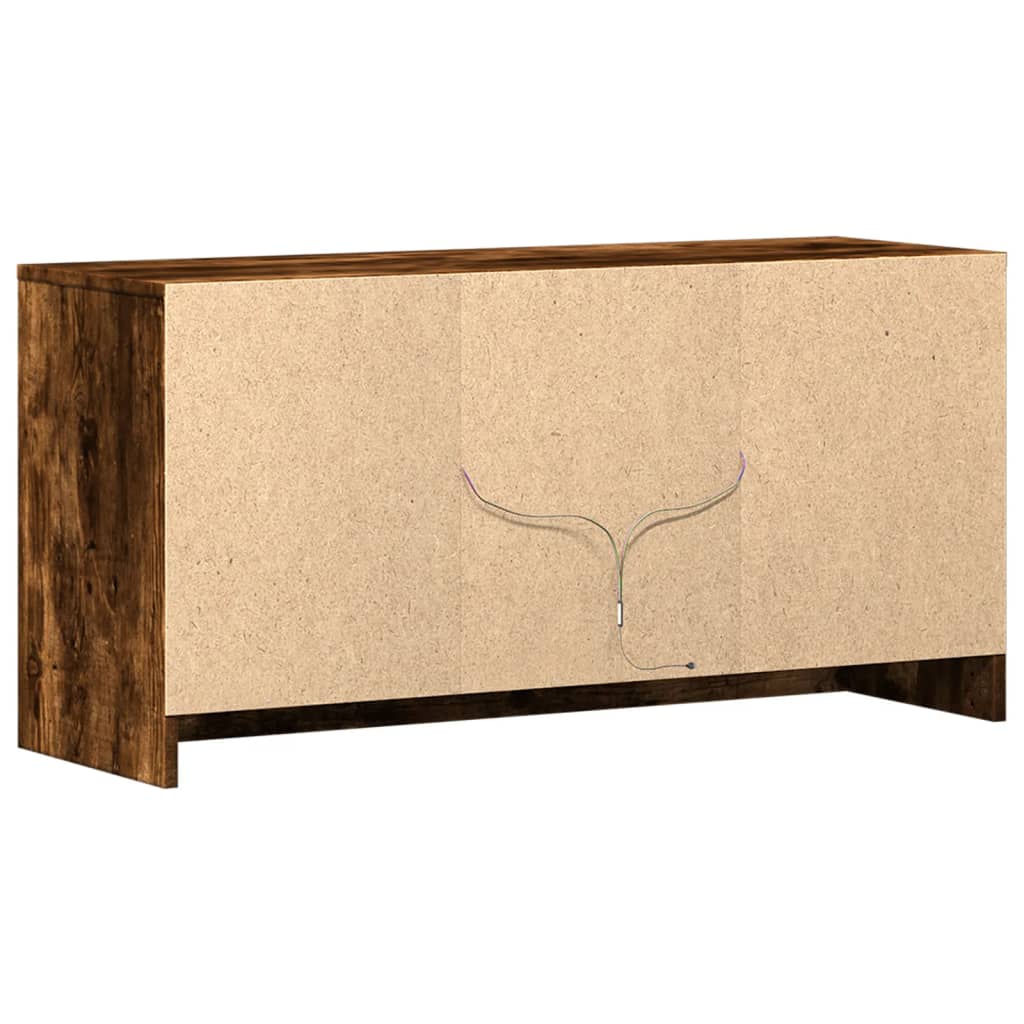 Modern Wooden 40 Inch TV Tele Stand Unit Cabinet With LED Lights & Storage