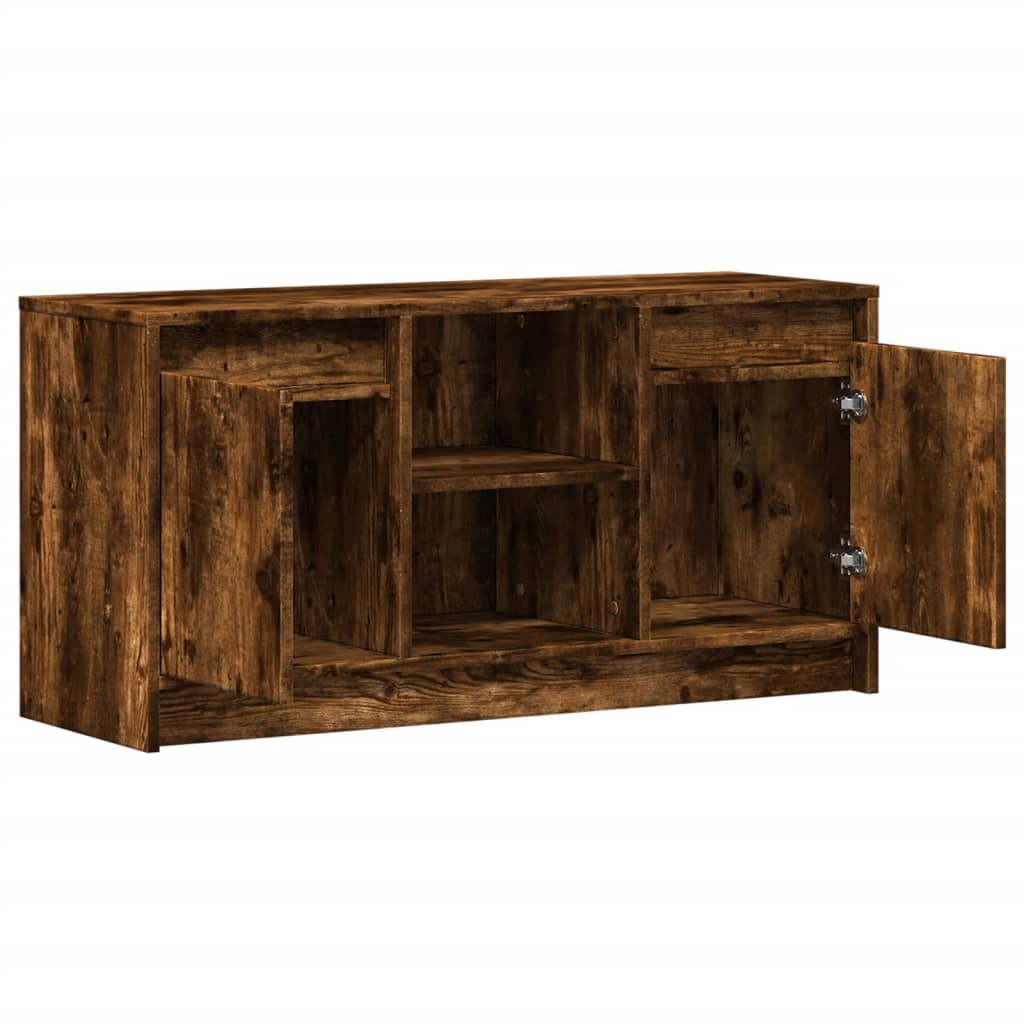 Modern Wooden 40 Inch TV Tele Stand Unit Cabinet With LED Lights & Storage