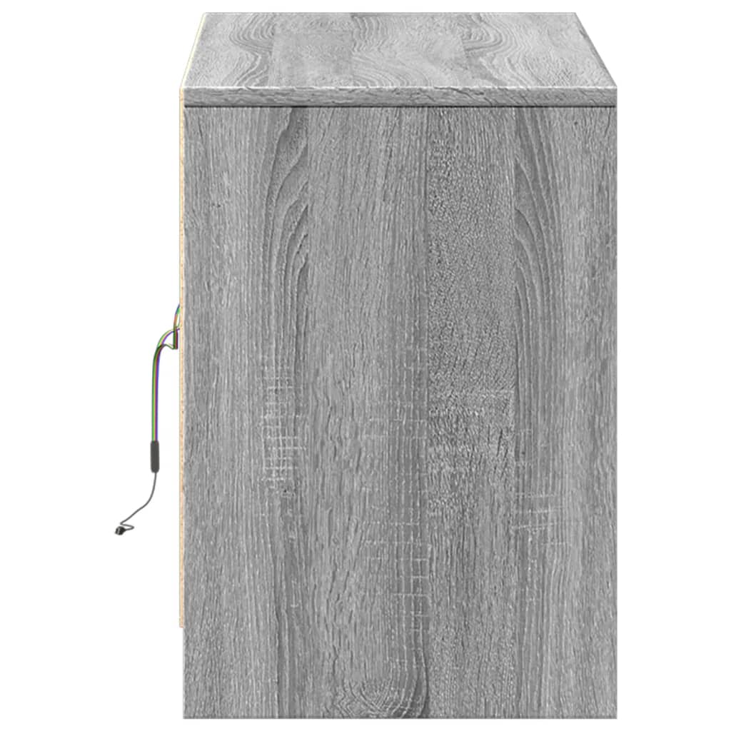 Modern Wooden 40 Inch TV Tele Stand Unit Cabinet With LED Lights & Storage