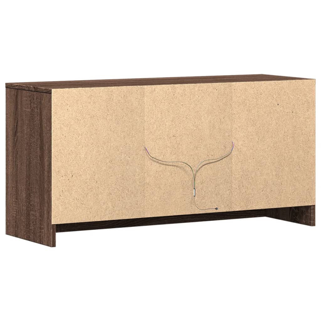 Modern Wooden 40 Inch TV Tele Stand Unit Cabinet With LED Lights & Storage