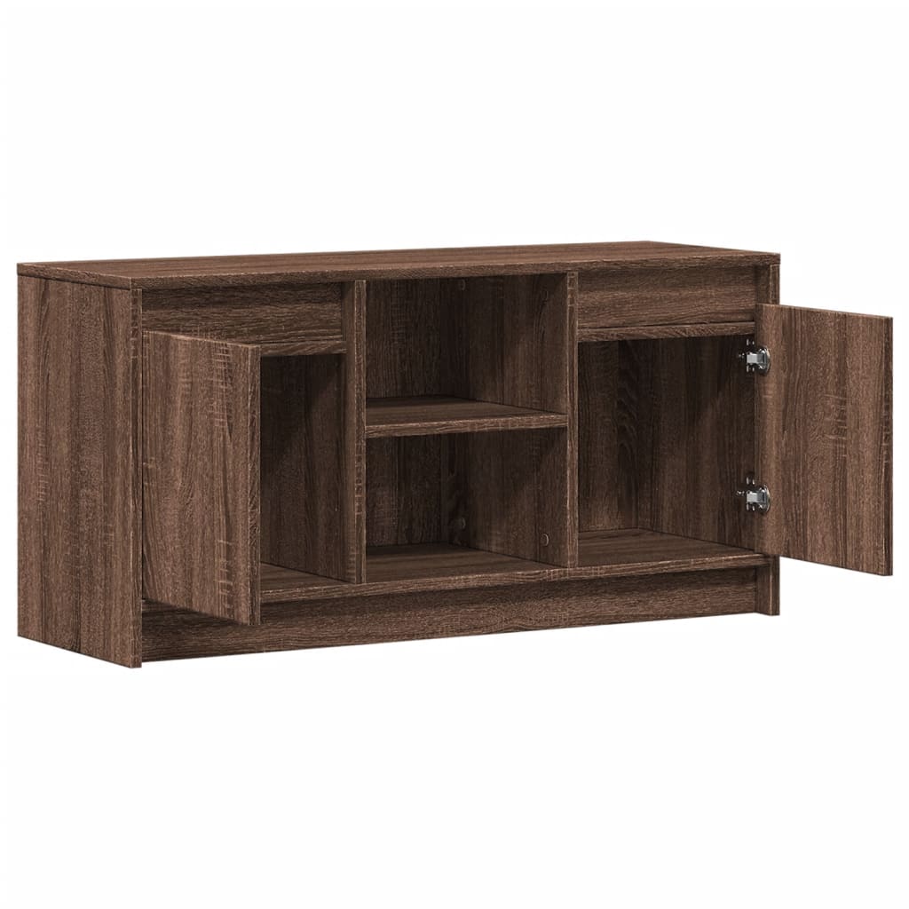 Modern Wooden 40 Inch TV Tele Stand Unit Cabinet With LED Lights & Storage
