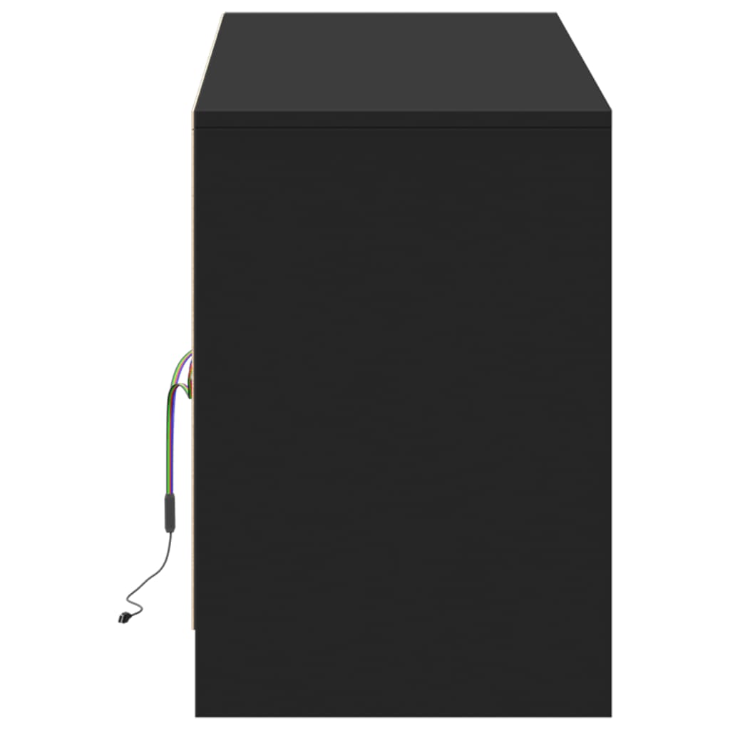 Modern Wooden 55 Inch TV Tele Stand Unit Cabinet With LED Lights & Storage