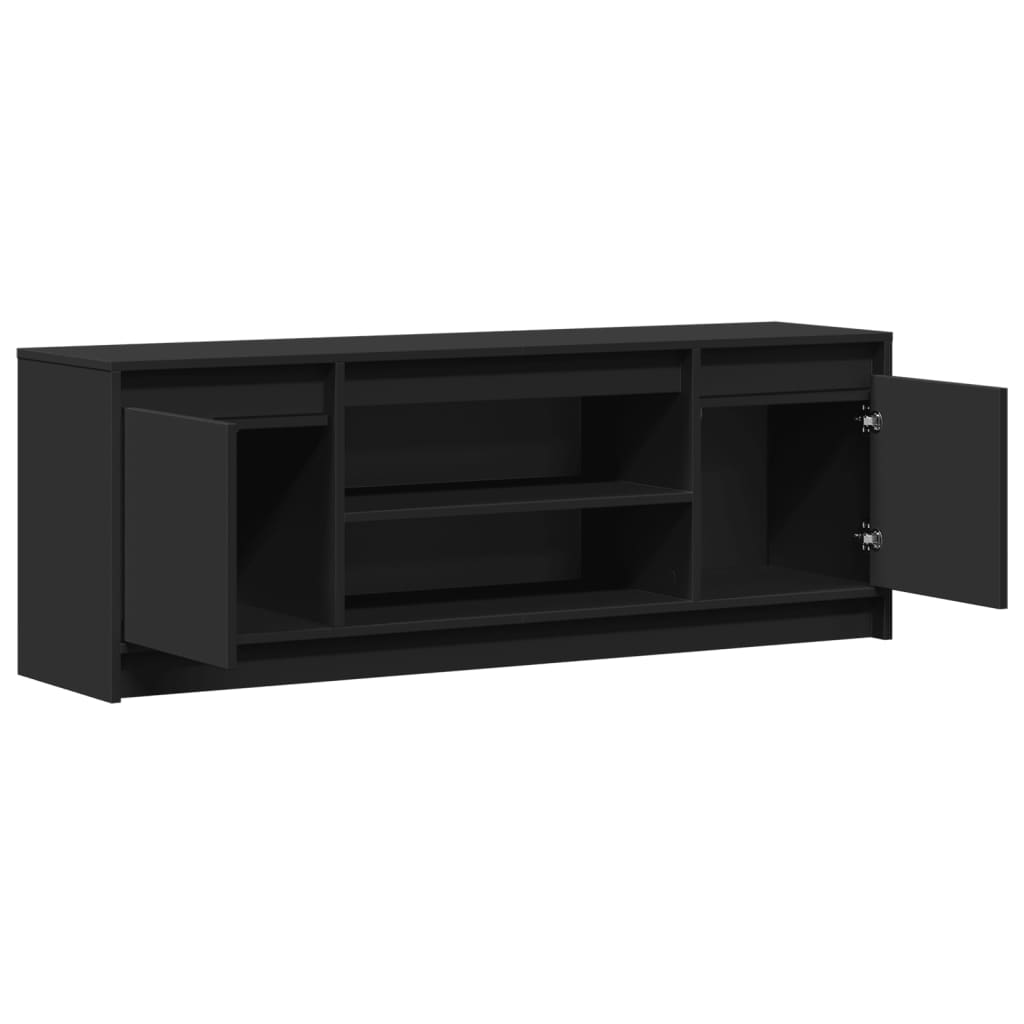 Modern Wooden 55 Inch TV Tele Stand Unit Cabinet With LED Lights & Storage