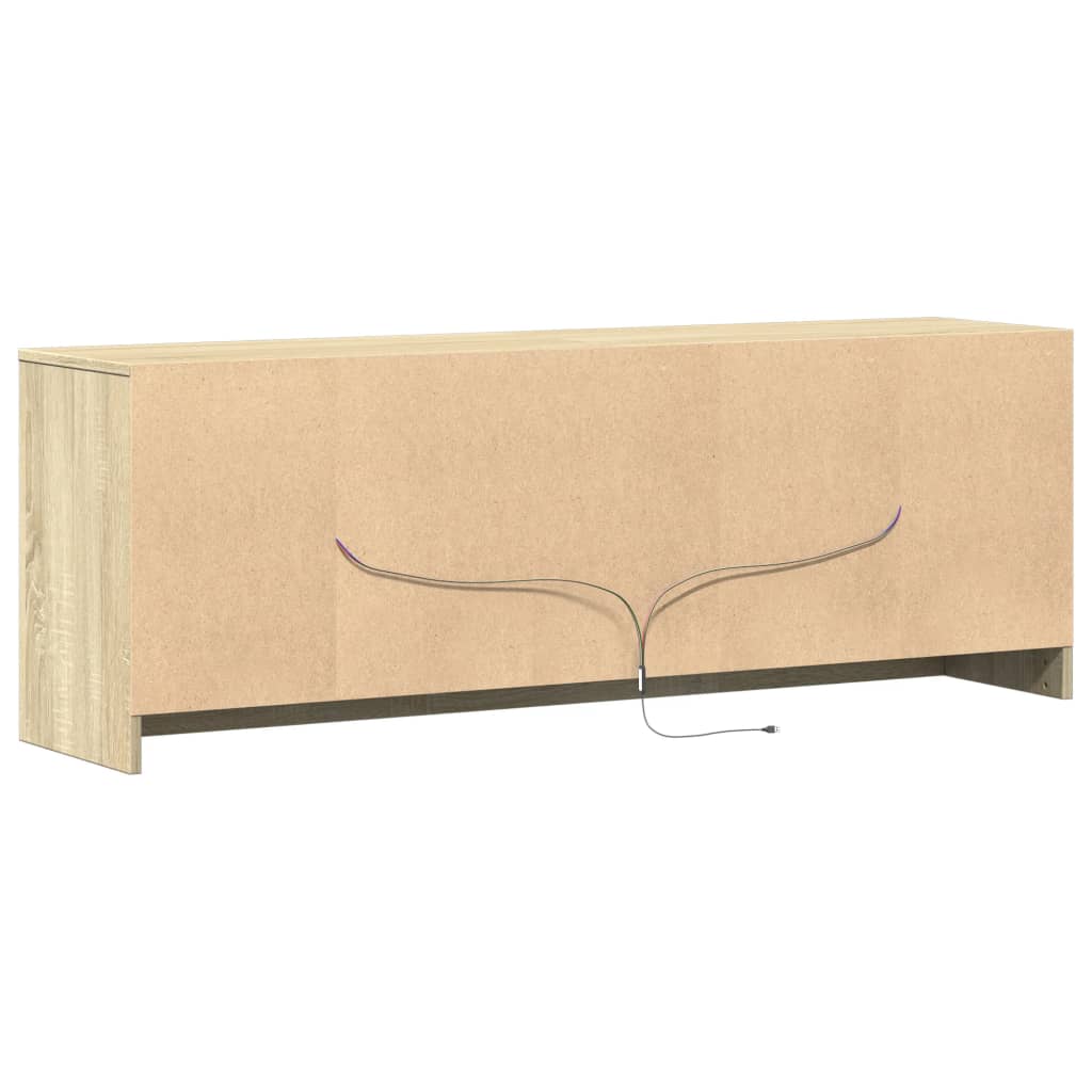 Modern Wooden 55 Inch TV Tele Stand Unit Cabinet With LED Lights & Storage