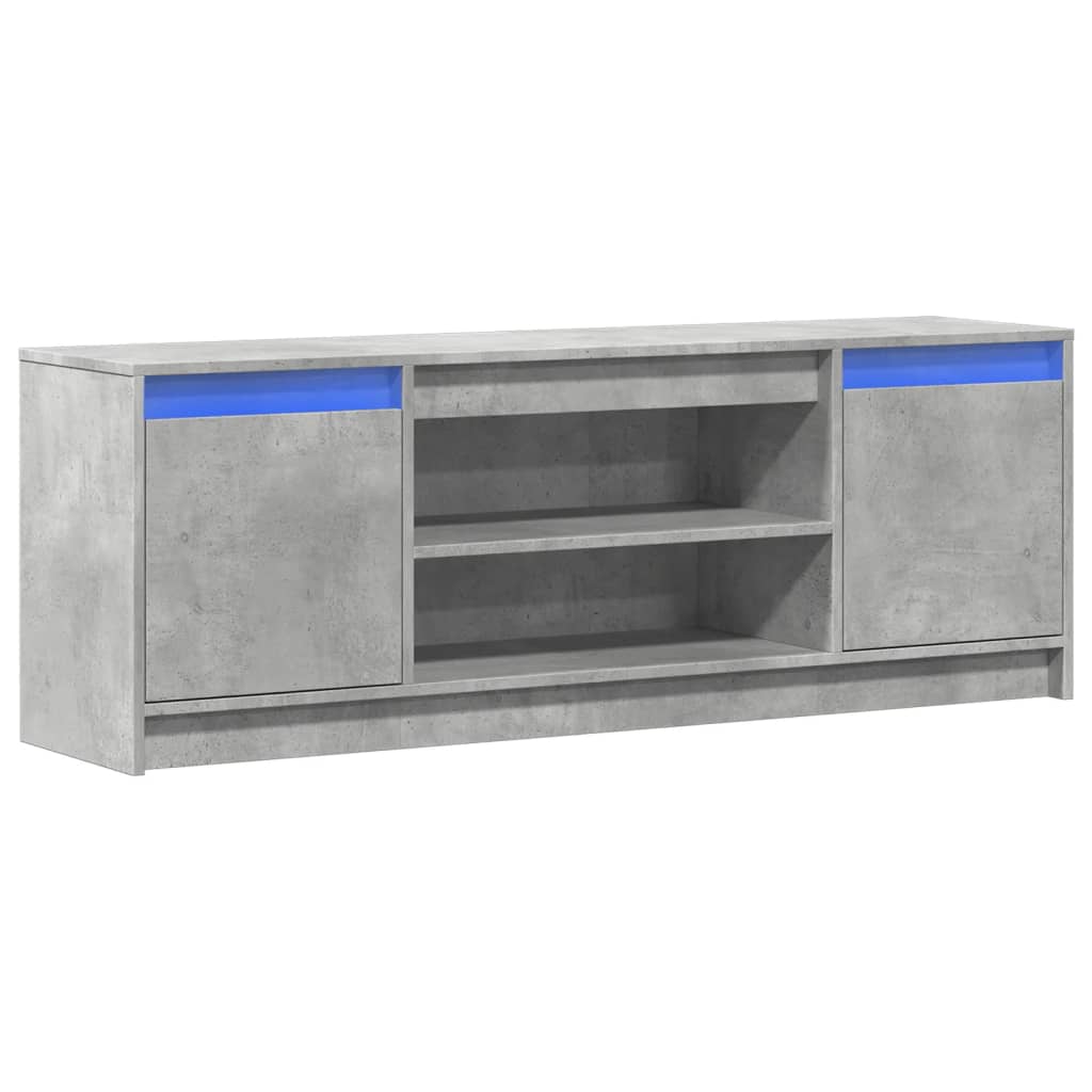 Modern Wooden 55 Inch TV Tele Stand Unit Cabinet With LED Lights & Storage