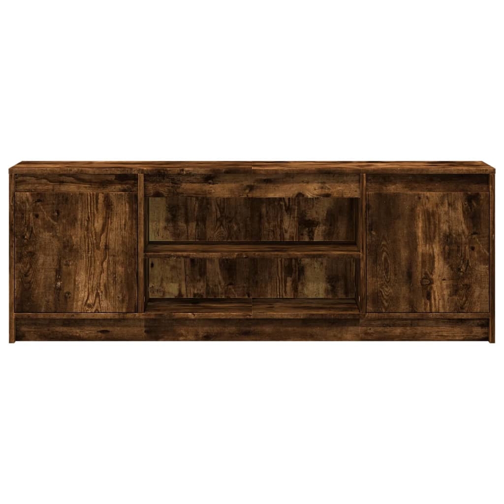 Modern Wooden 55 Inch TV Tele Stand Unit Cabinet With LED Lights & Storage