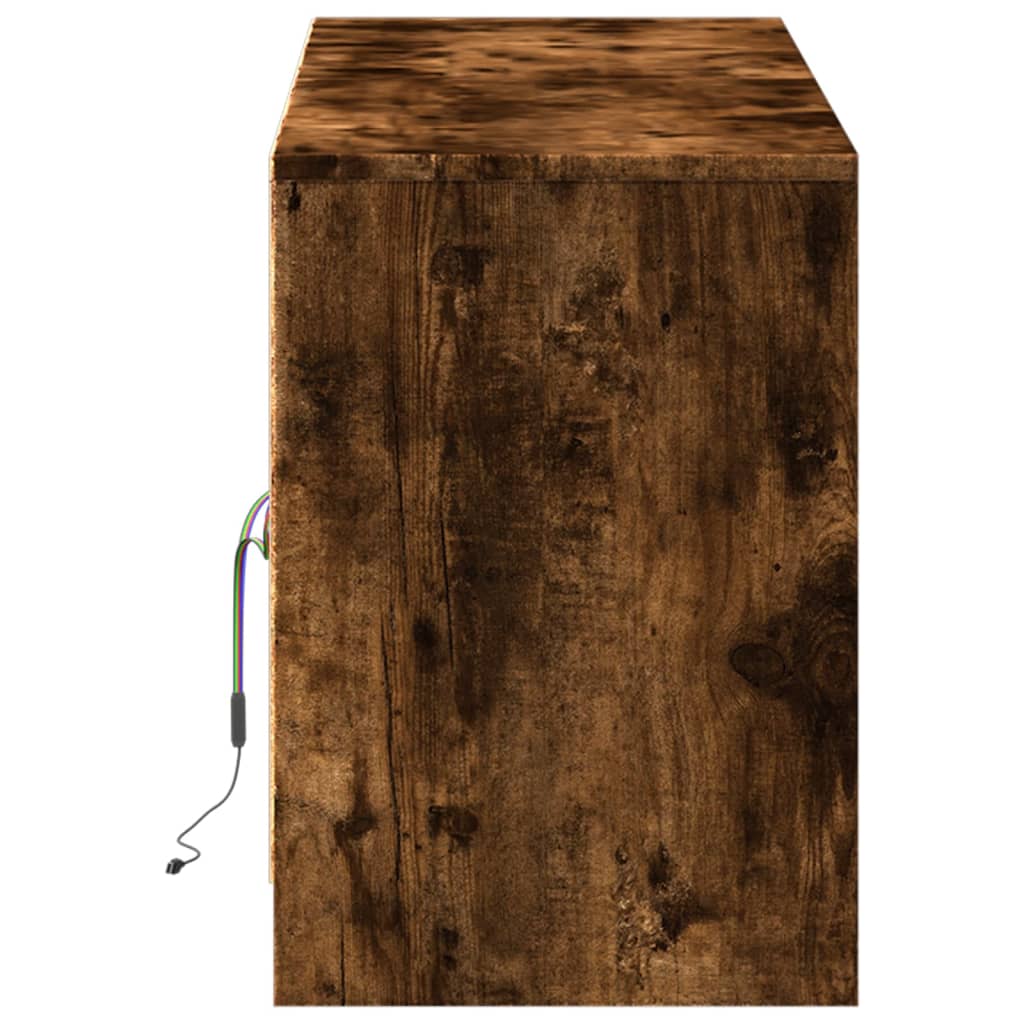 Modern Wooden 55 Inch TV Tele Stand Unit Cabinet With LED Lights & Storage
