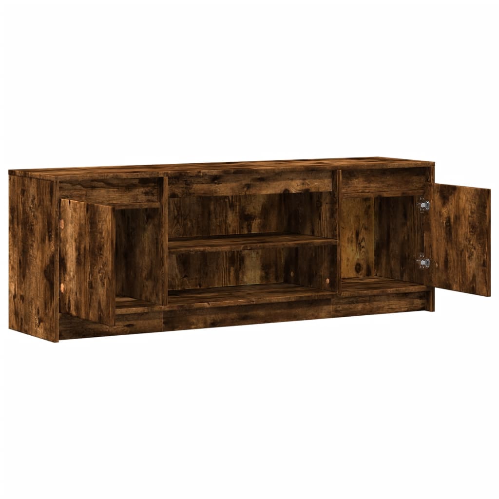 Modern Wooden 55 Inch TV Tele Stand Unit Cabinet With LED Lights & Storage