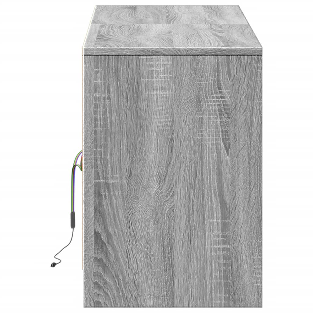 Modern Wooden 55 Inch TV Tele Stand Unit Cabinet With LED Lights & Storage