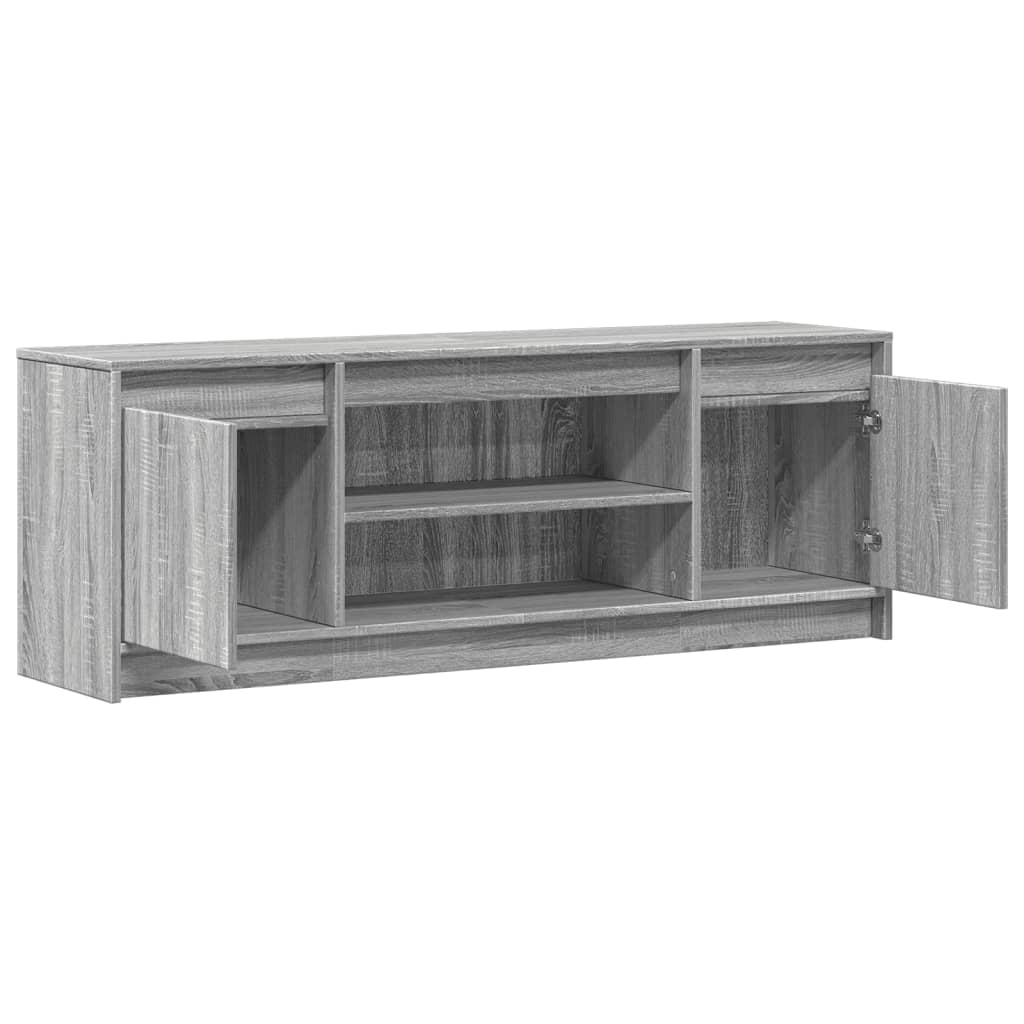 Modern Wooden 55 Inch TV Tele Stand Unit Cabinet With LED Lights & Storage