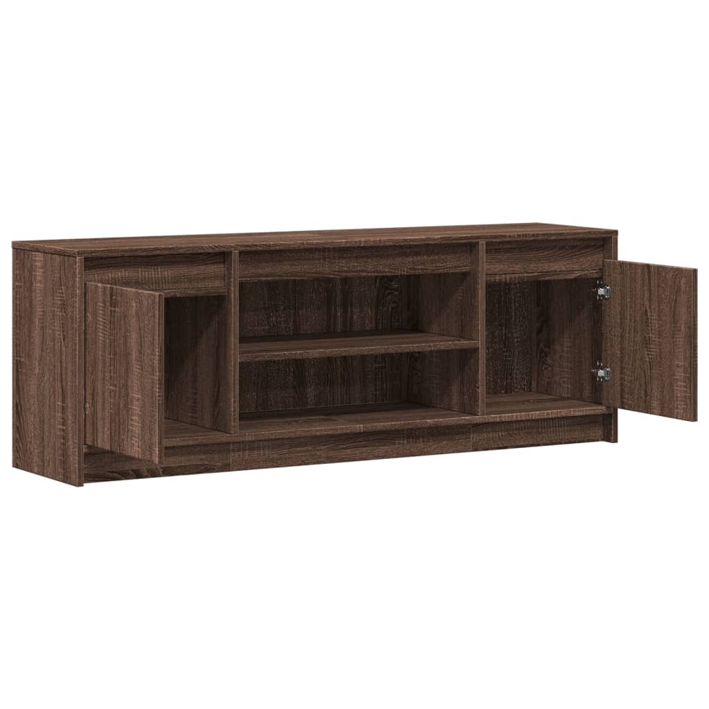 Modern Wooden 55 Inch TV Tele Stand Unit Cabinet With LED Lights & Storage