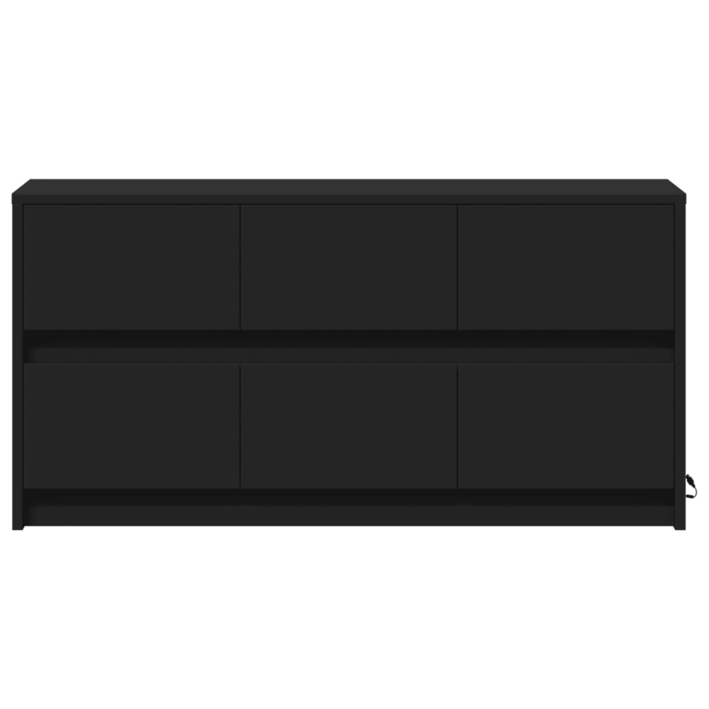 TV Cabinet with LED Black 100x34x50 cm Engineered Wood