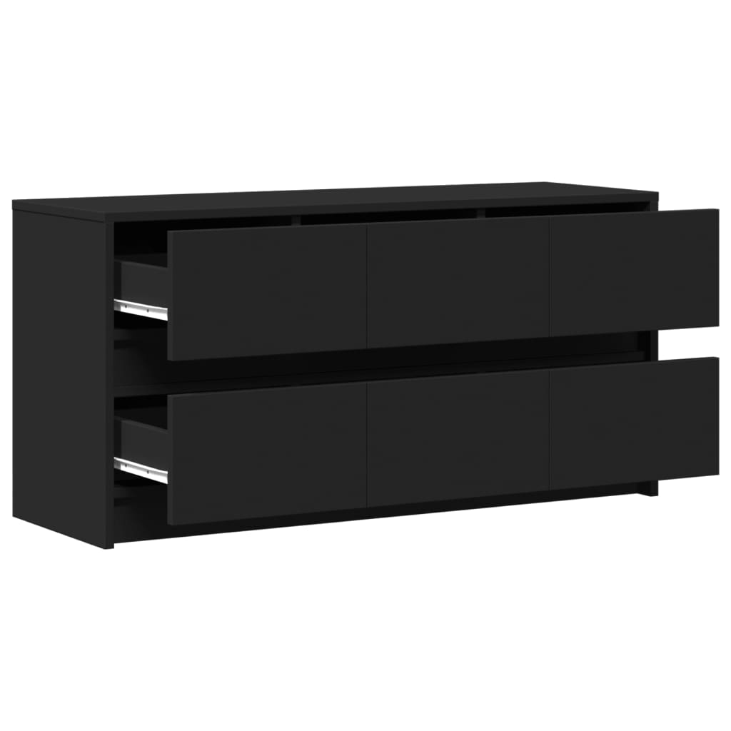 Modern Wooden 40 Inch TV Tele Stand Unit Cabinet With LED Lights & 6 Drawers