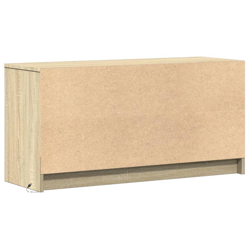 Modern Wooden 40 Inch TV Tele Stand Unit Cabinet With LED Lights & 6 Drawers