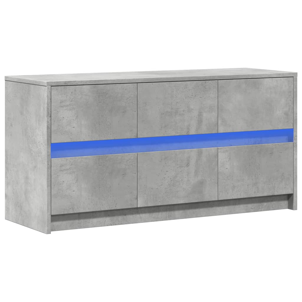 Modern Wooden 40 Inch TV Tele Stand Unit Cabinet With LED Lights & 6 Drawers