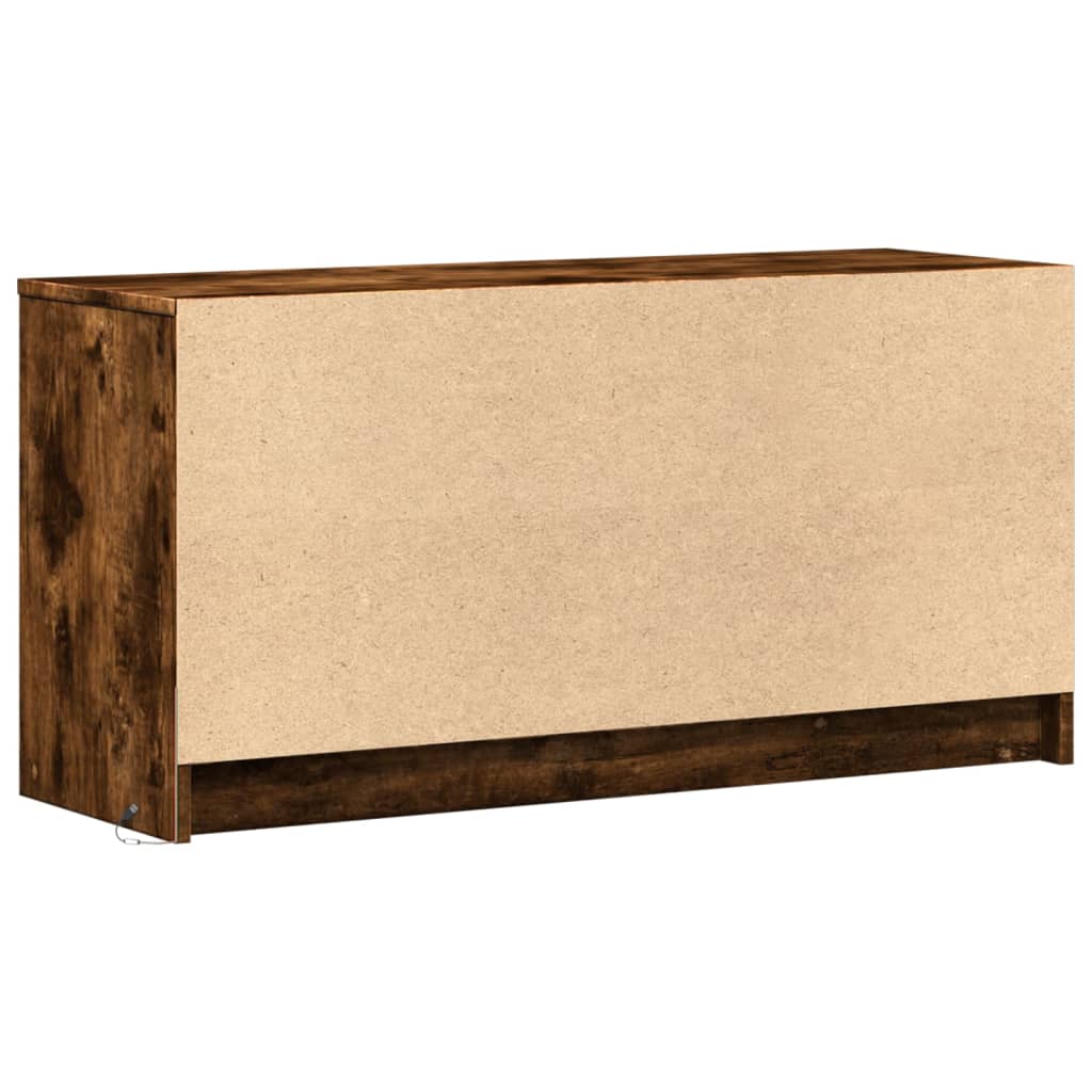Modern Wooden 40 Inch TV Tele Stand Unit Cabinet With LED Lights & 6 Drawers
