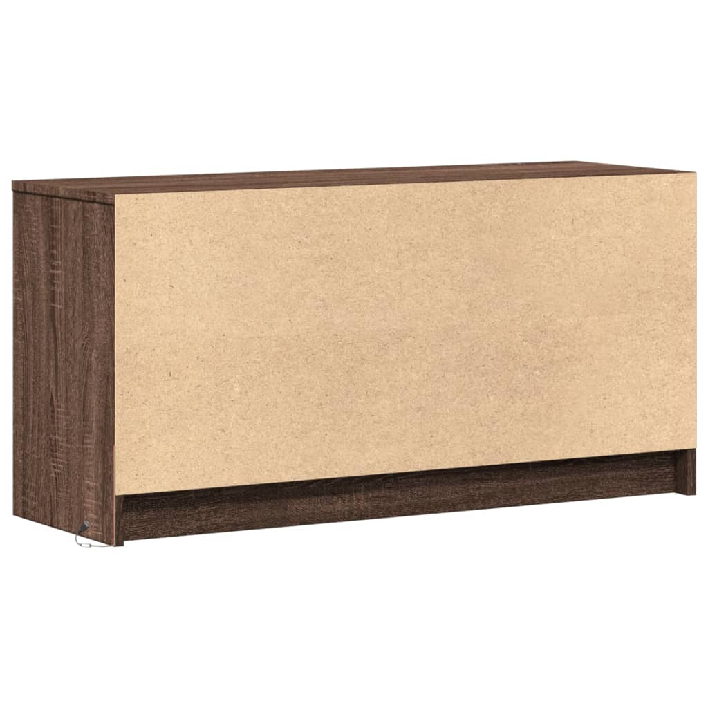 Modern Wooden 40 Inch TV Tele Stand Unit Cabinet With LED Lights & 6 Drawers