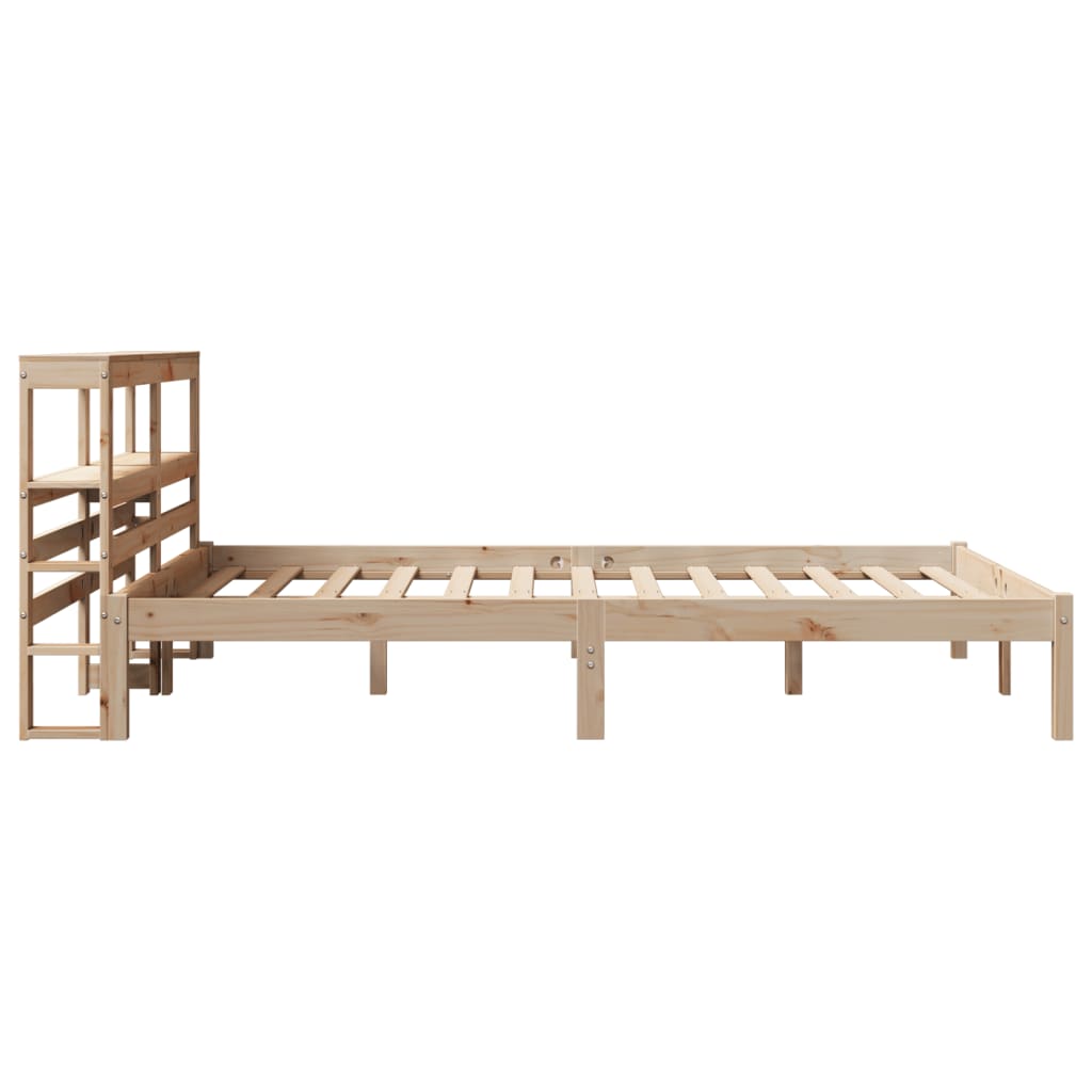 Bed Frame without Mattress 140x190 cm Solid Wood Pine