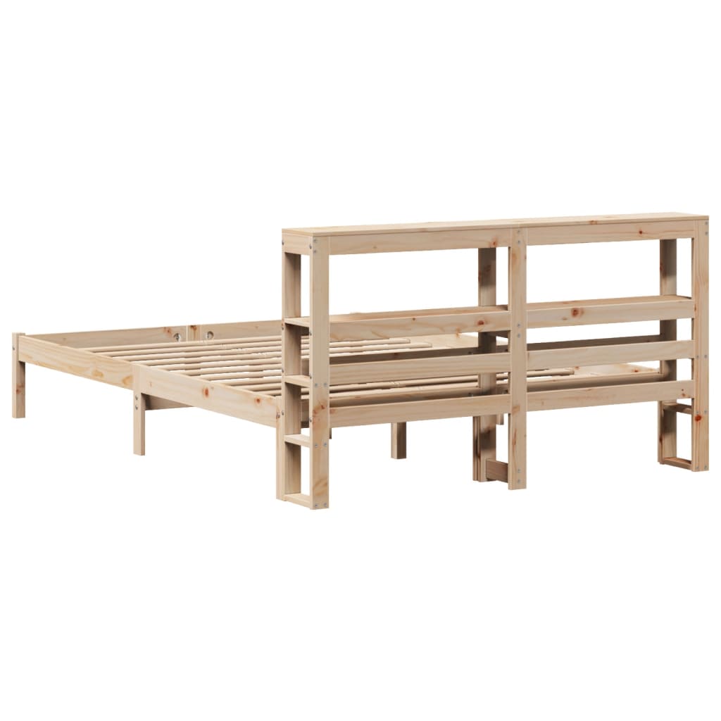 Bed Frame without Mattress 140x190 cm Solid Wood Pine
