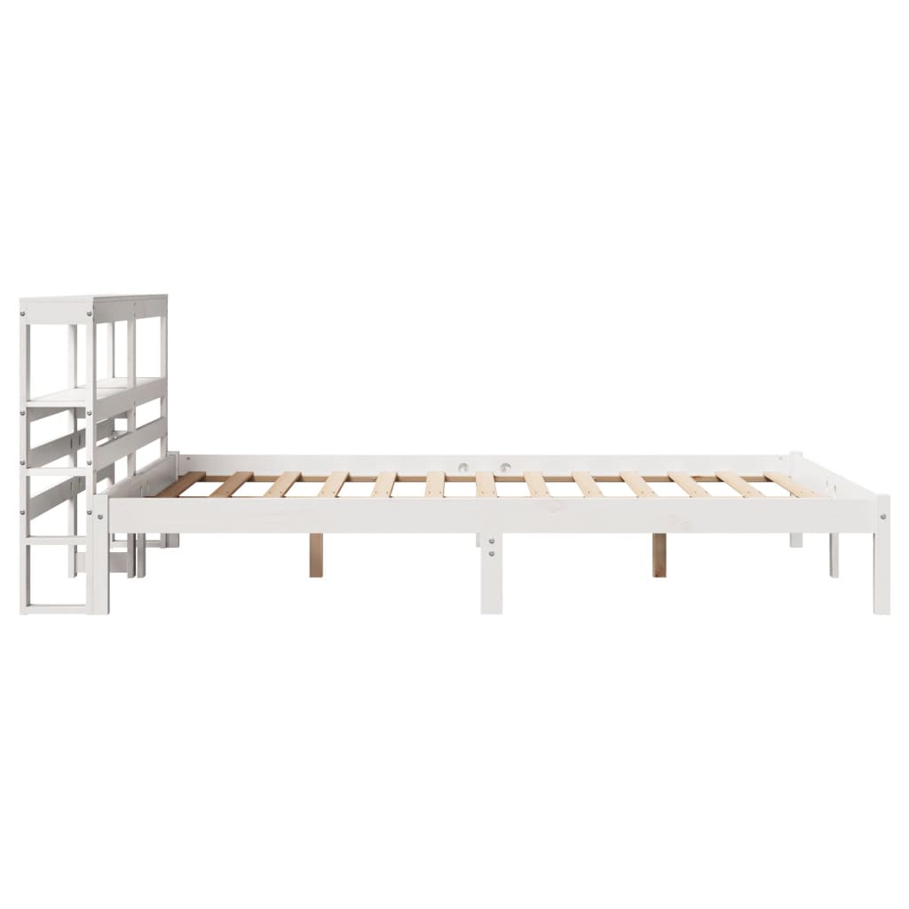 Bed Frame without Mattress White 120x200 cm Solid Wood Pine