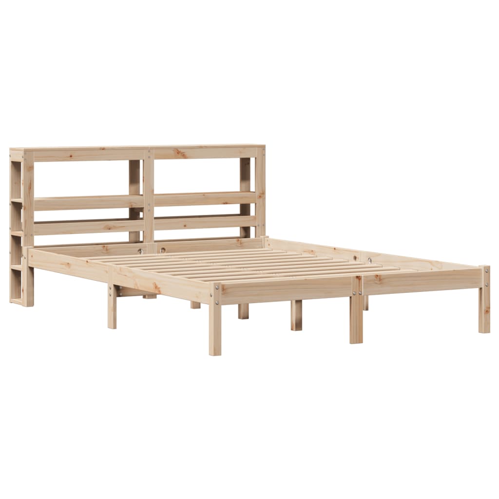 Bed Frame without Mattress 140x200 cm Solid Wood Pine