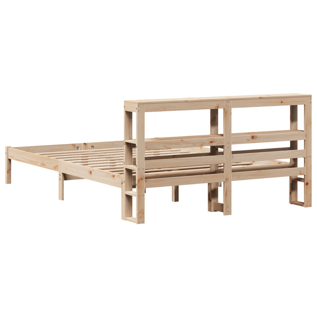 Bed Frame without Mattress 140x200 cm Solid Wood Pine
