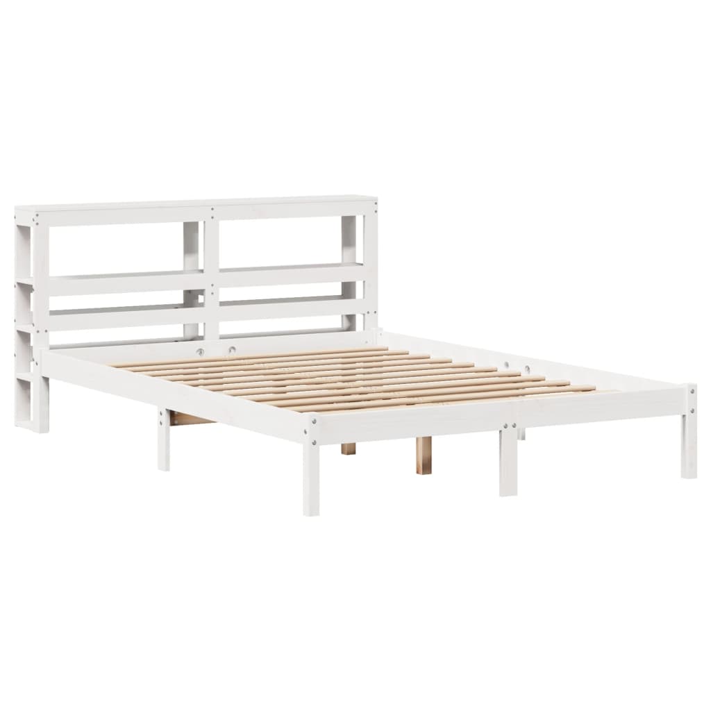Bed Frame without Mattress White 140x200 cm Solid Wood Pine