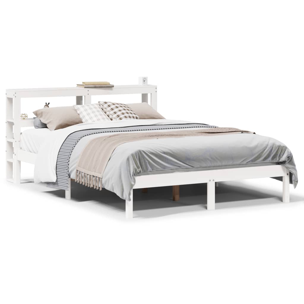 Bed Frame without Mattress White 160x200 cm Solid Wood Pine