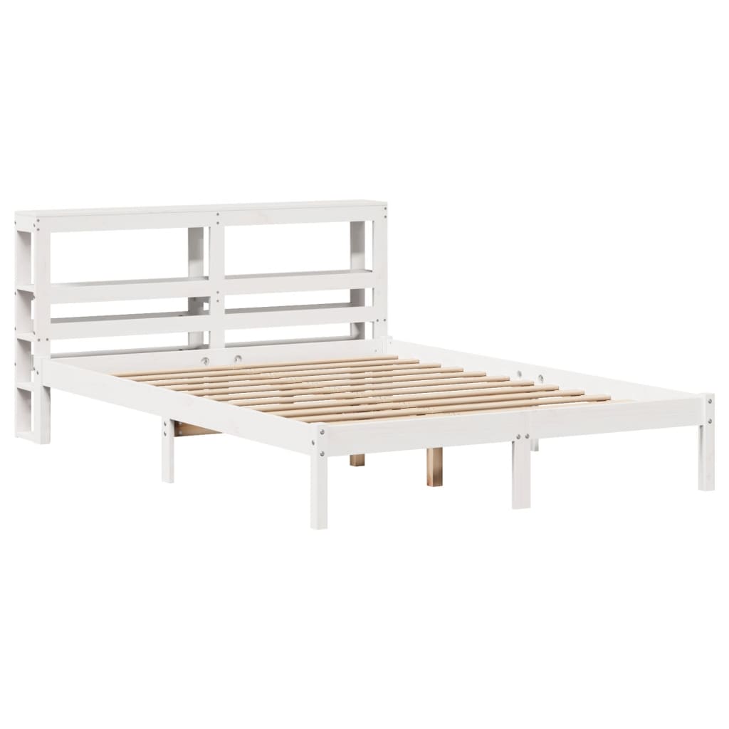 Bed Frame without Mattress White 160x200 cm Solid Wood Pine