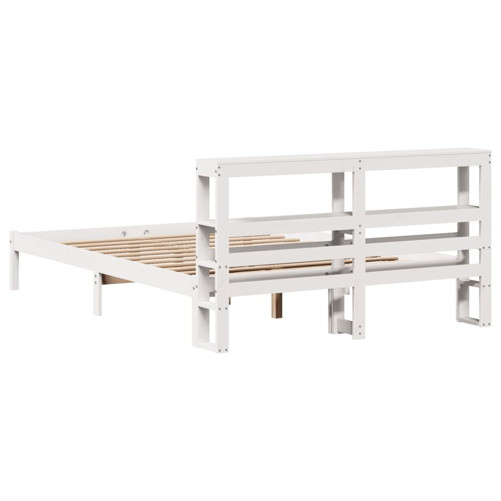 Bed Frame without Mattress White 160x200 cm Solid Wood Pine