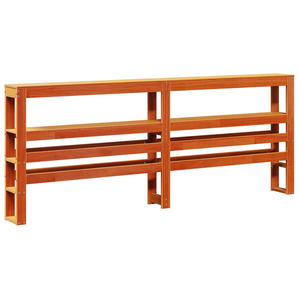 Bed Frame with Headboard without Mattress Wax Brown 180x200 cm Super King