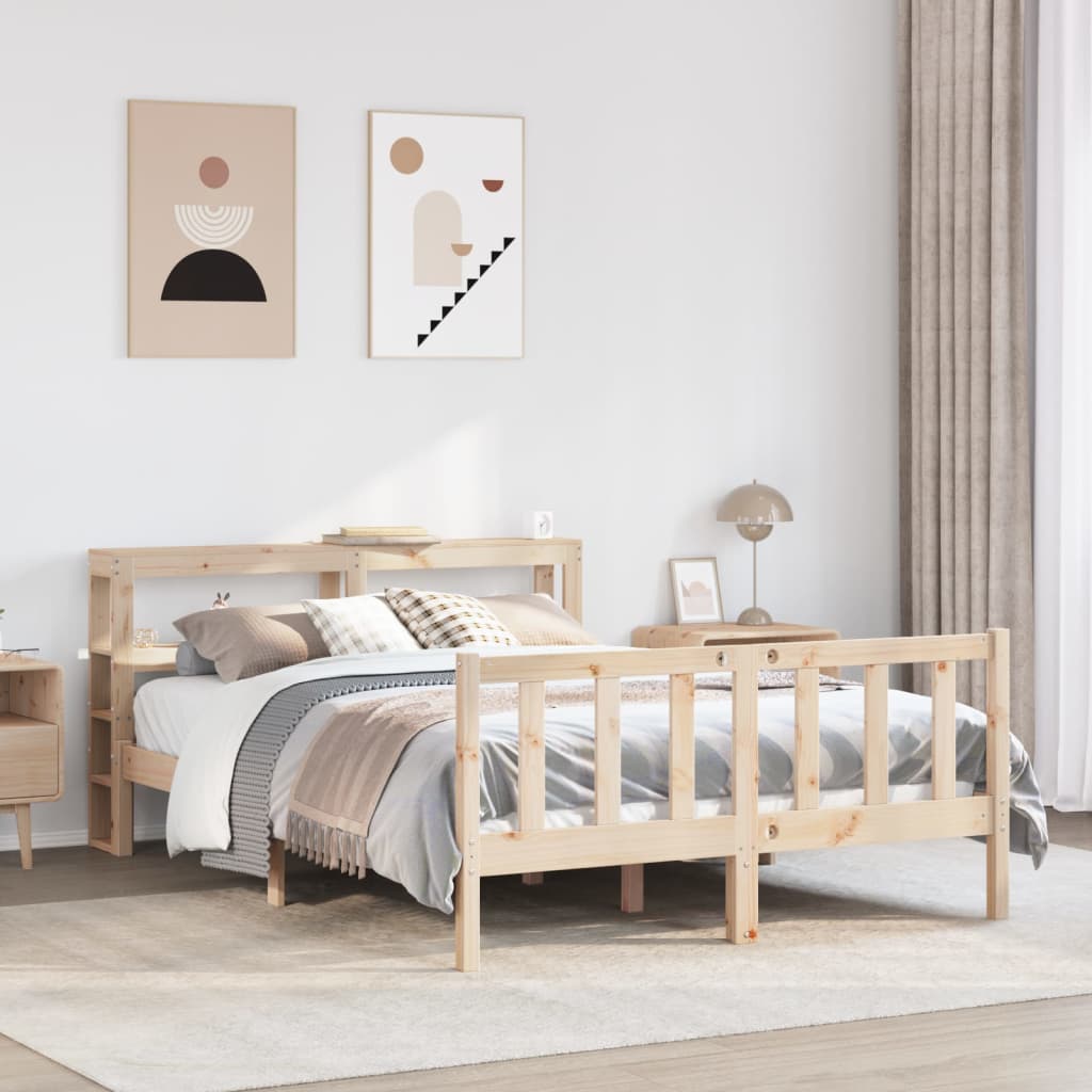 Bed Frame without Mattress 120x190 cm Small Double Solid Wood Pine