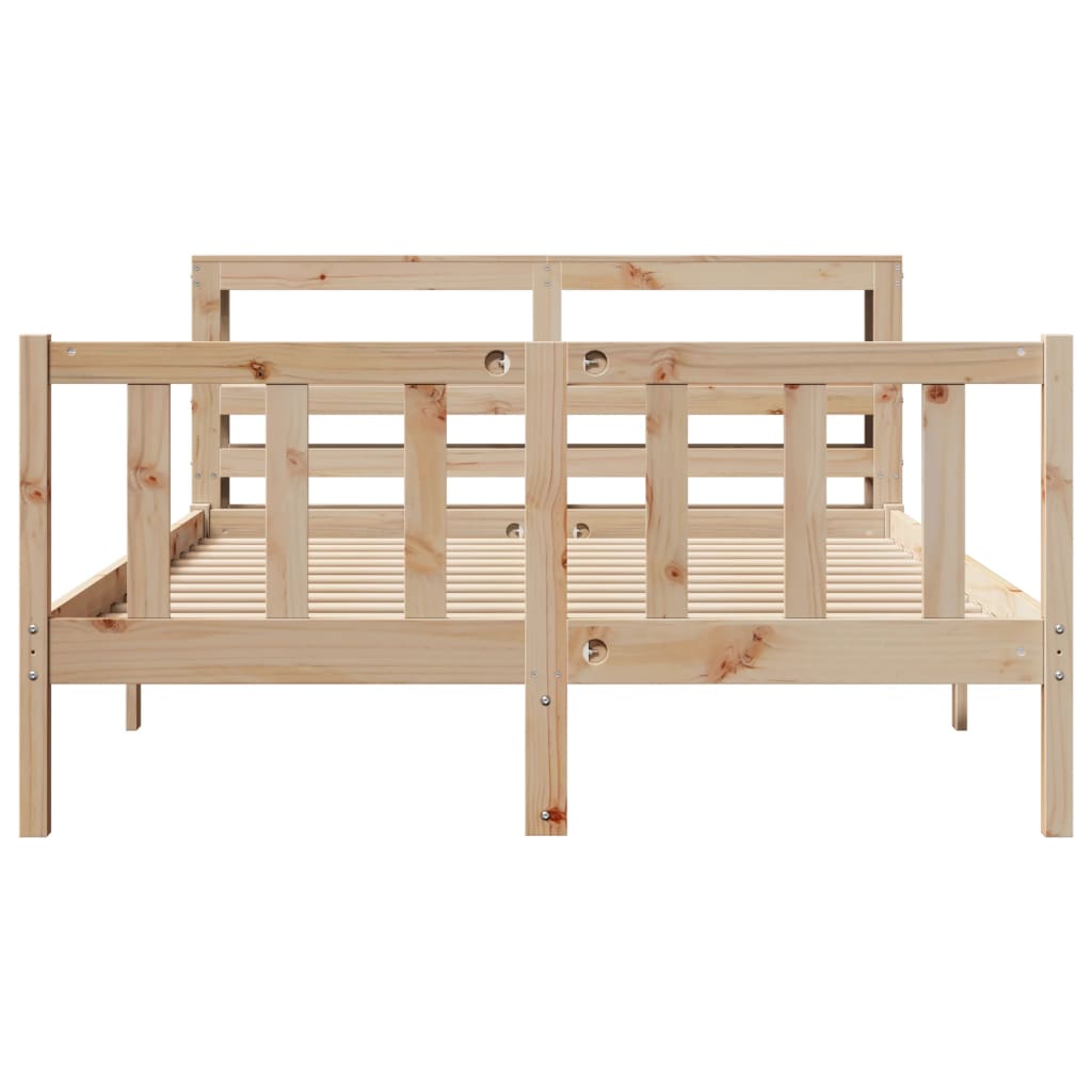 Bed Frame without Mattress 140x190 cm Solid Wood Pine