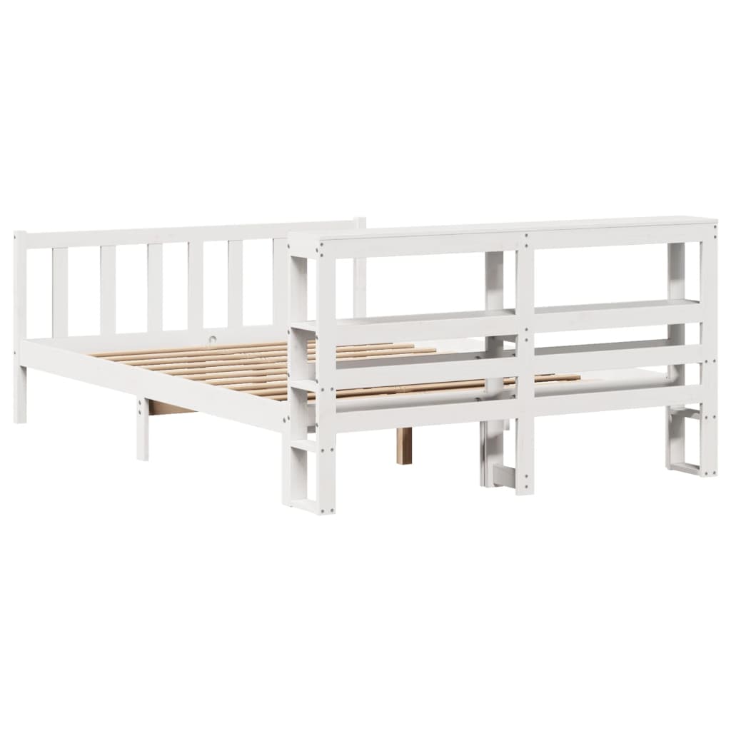 Bed Frame without Mattress White 160x200 cm Solid Wood Pine