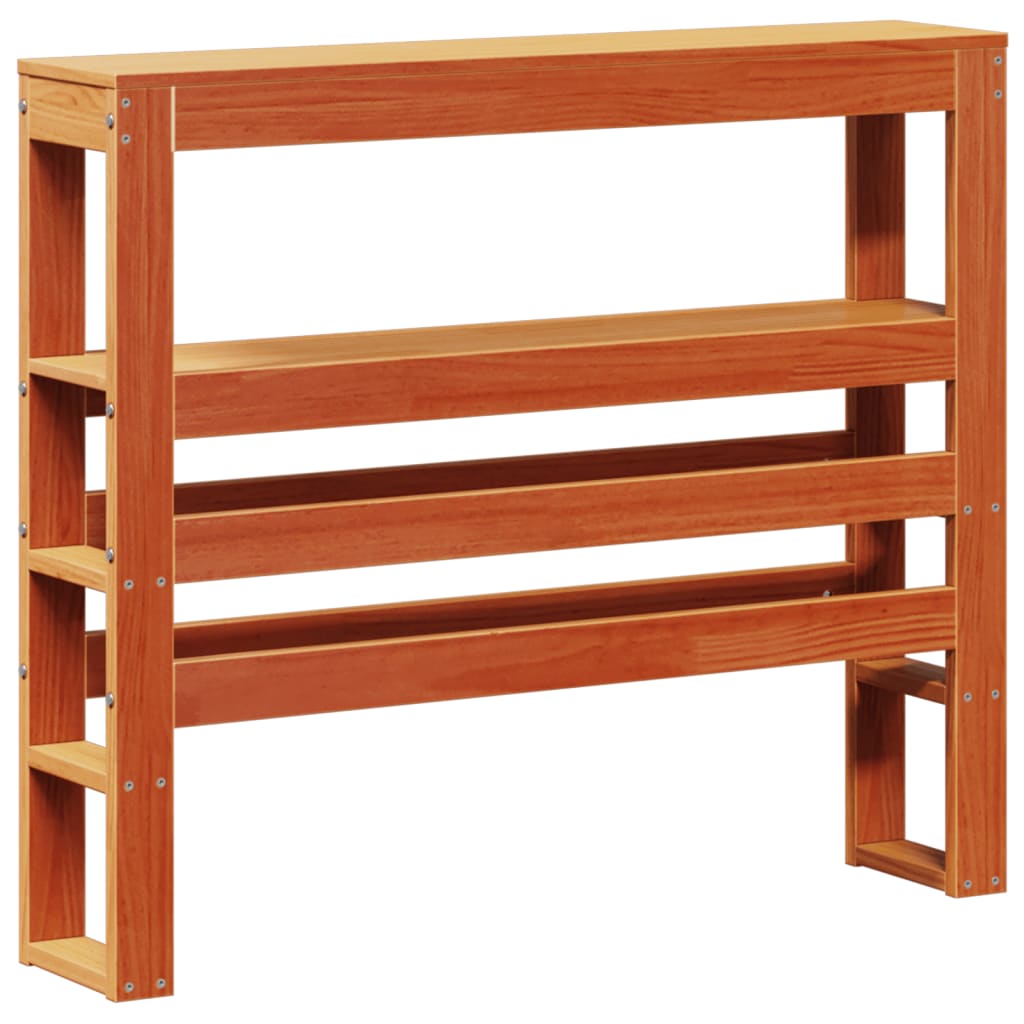 Bed Frame with Headboard without Mattress Wax Brown 90x200 cm