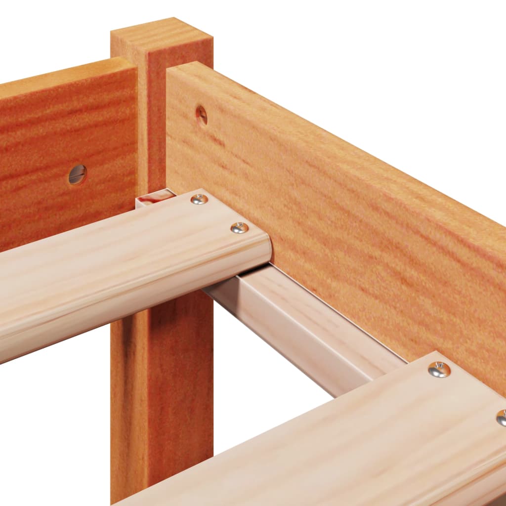 Bed Frame with Headboard without Mattress Wax Brown 90x200 cm