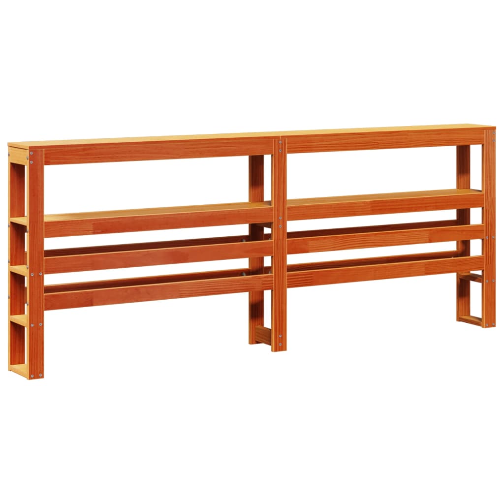 Bed Frame with Headboard without Mattress Wax Brown 200x200 cm