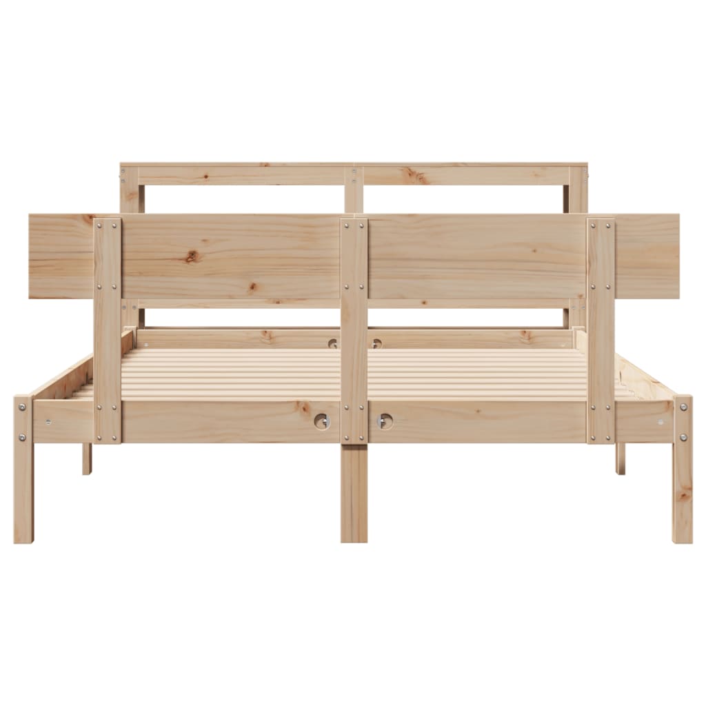 Bed Frame without Mattress 150x200 cm King Size Solid Wood Pine
