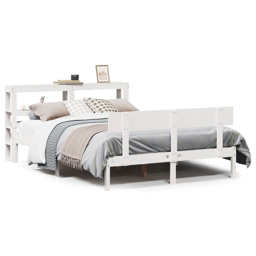 Bed Frame without Mattress White 160x200 cm Solid Wood Pine