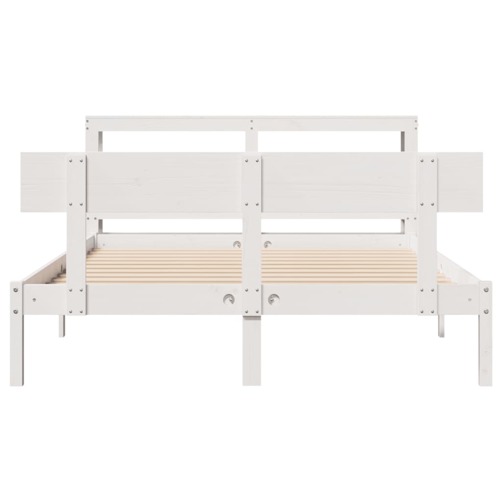 Bed Frame without Mattress White 160x200 cm Solid Wood Pine