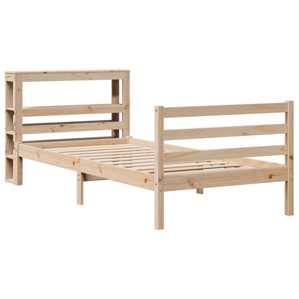 Bed Frame without Mattress 75x190 cm Small Single Solid Wood Pine