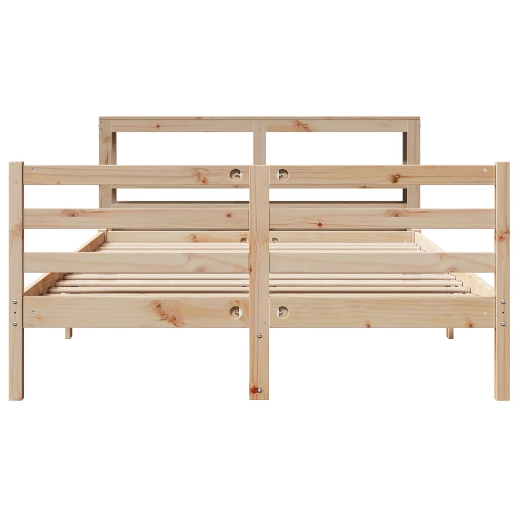 Bed Frame without Mattress 140x200 cm Solid Wood Pine