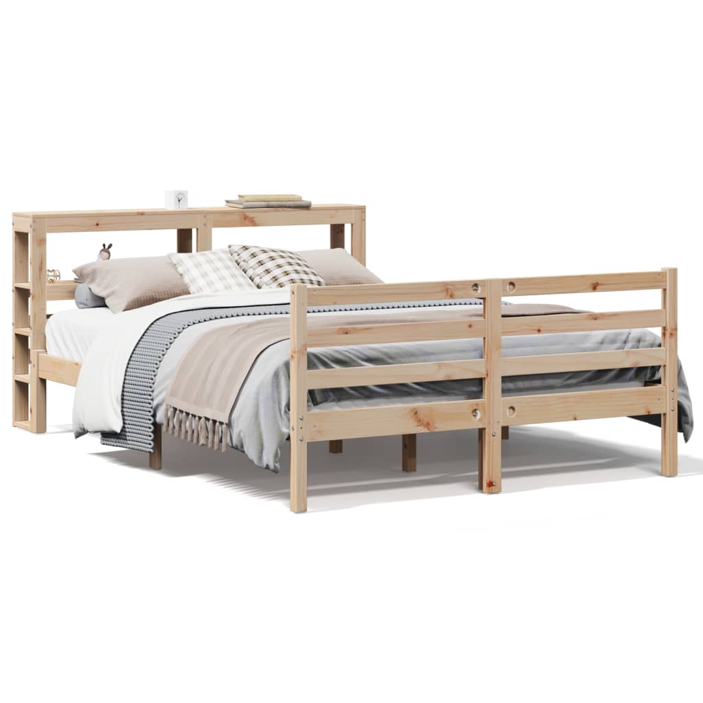 Bed Frame without Mattress 150x200 cm King Size Solid Wood Pine