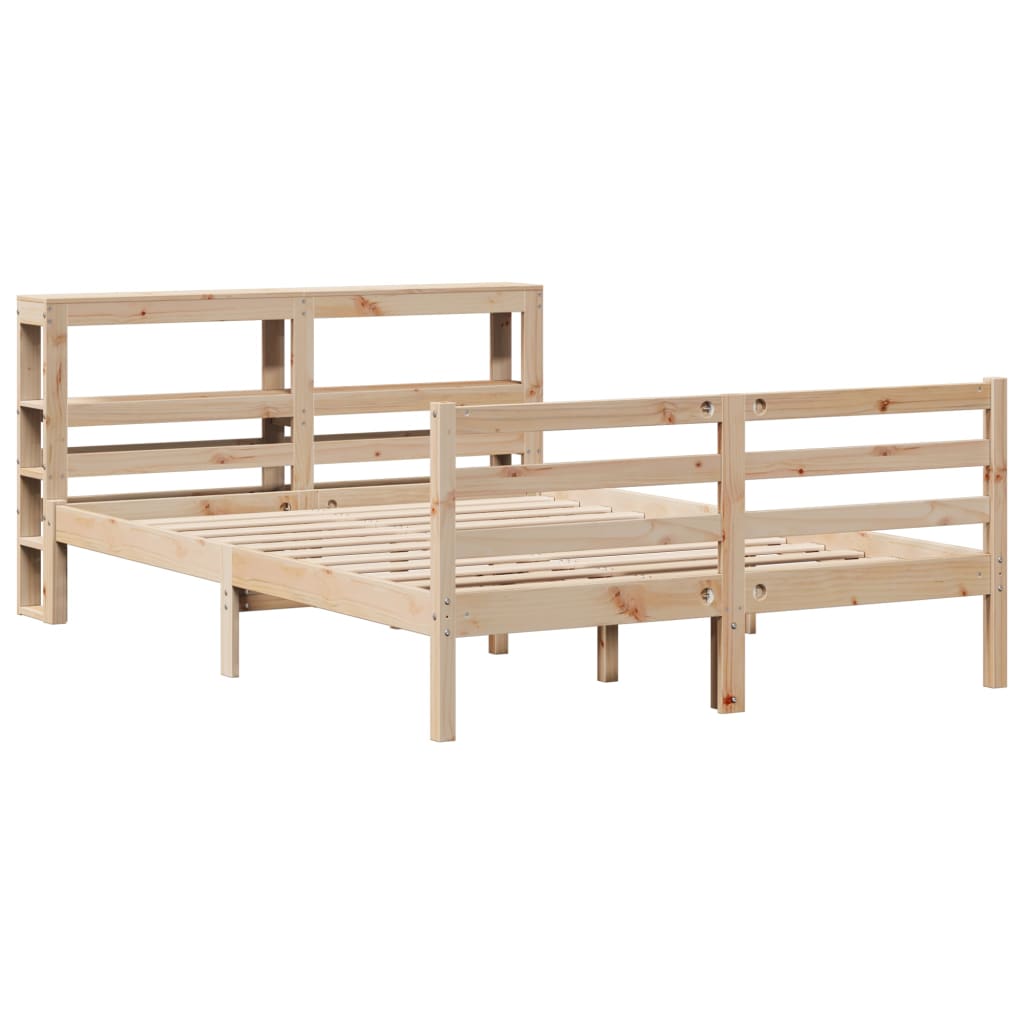 Bed Frame without Mattress 150x200 cm King Size Solid Wood Pine
