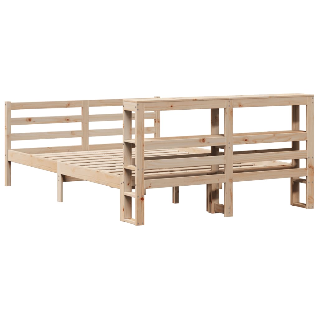 Bed Frame without Mattress 150x200 cm King Size Solid Wood Pine