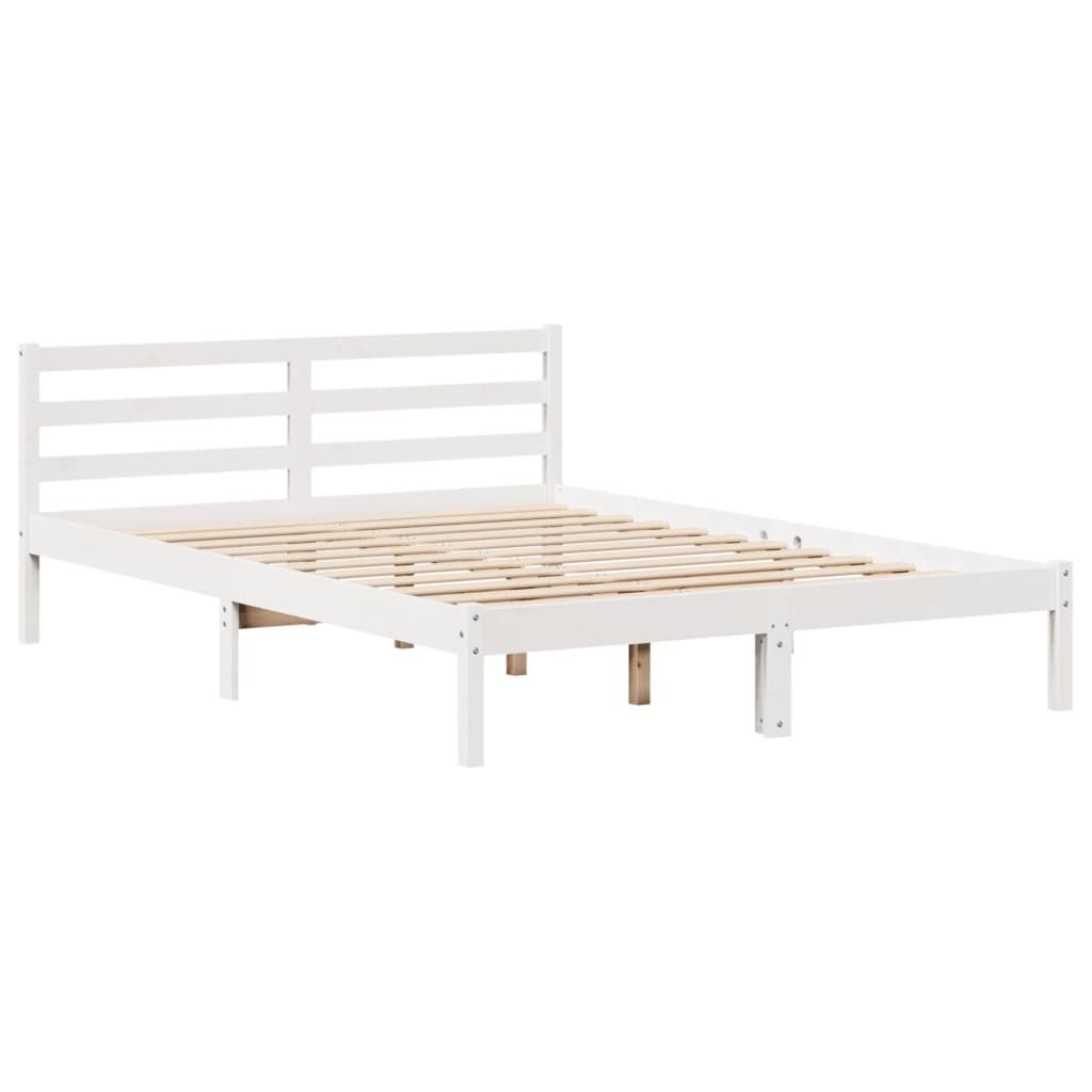 Bed Frame without Mattress White 160x200 cm Solid Wood Pine