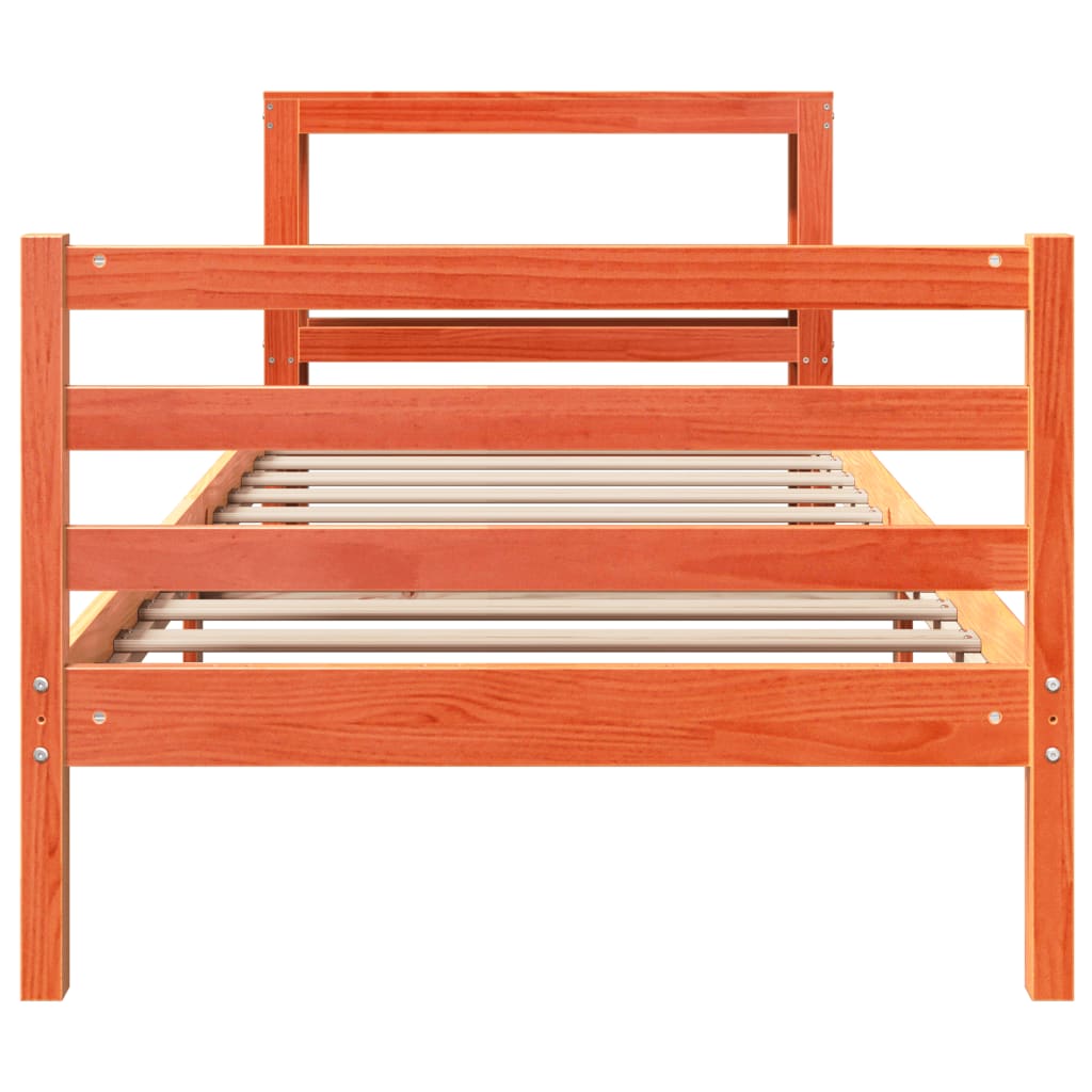 Bed Frame without Mattress Wax Brown 75x190 cm Small Single Solid Wood Pine