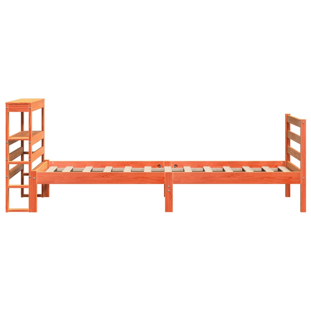 Bed Frame without Mattress Wax Brown 100x200 cm Solid Wood Pine