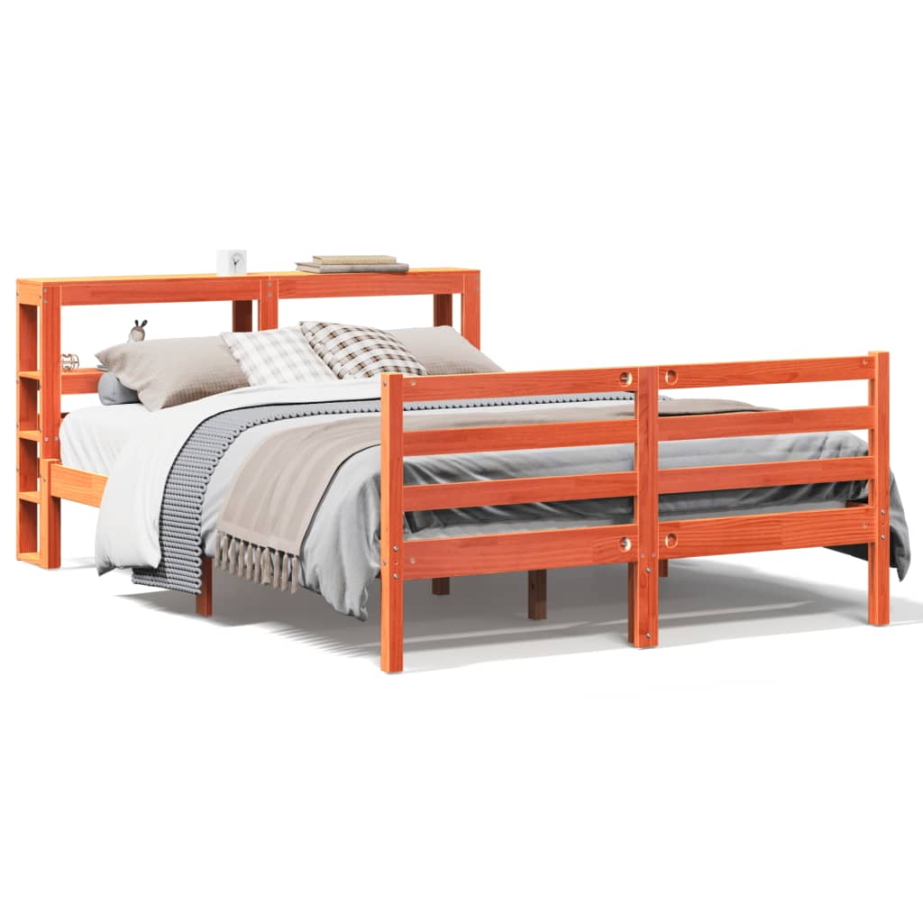 Bed Frame without Mattress Wax Brown 120x200 cm Solid Wood Pine