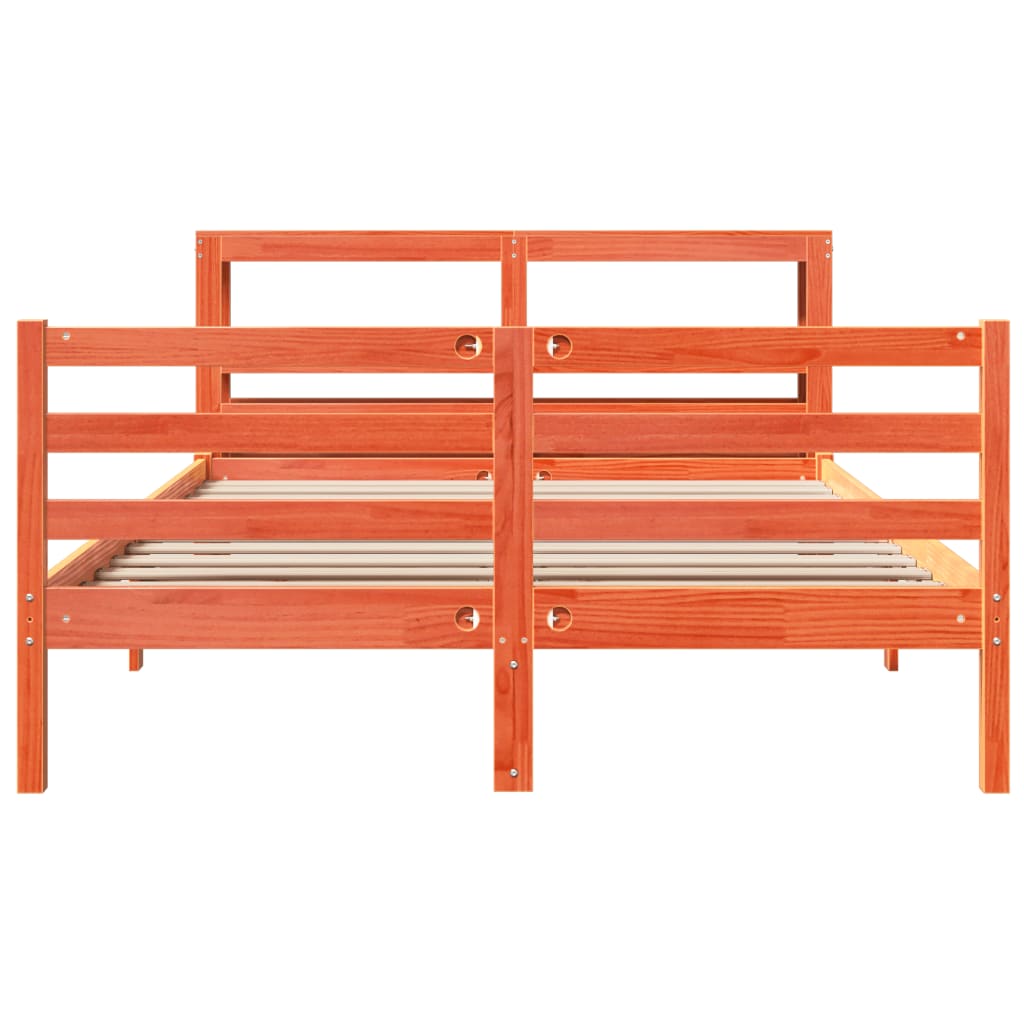 Bed Frame without Mattress Wax Brown 120x200 cm Solid Wood Pine
